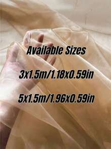 1 Roll Champagne-Colored Organza Fabric With Rainbow Holographic Gradient, Clothing Fabrics Suitable For Clothing Design Flower Wrapping Room Decoration DIY Journaling And Photo Backdrops - Champagne milk tea color - View 9