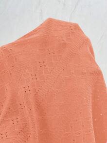 SHEIN Clasi Plus Size Women Criss-Cross Backless Casual Tank Top - Coral Orange - View 8