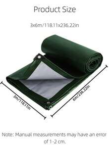 3x6m Lona impermeable de color verde militar con cuerda, lona impermeable y resistente a los rayos UV de PE con recubrimiento doble, con propiedades de bloqueo de luz intensas, adecuada para cubrir cultivos, vehículos, montar tiendas y protección contra la lluvia y el sol - Multicolor - Ver 11