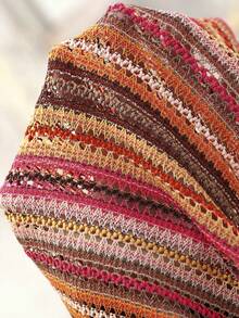 Boho Mama 两件套孕妇夏季度假条纹不对称肩短袖上衣和短裤套装 - 彩色 - 查看 12