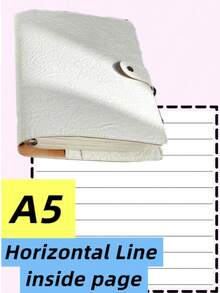 SHEIN A5/A6 活页横线/空白/方形内页笔记本书写流畅，配有可拆卸软皮封面，适用于学生文具办公用品、学校用品、返校 - 彩色 - 查看 32