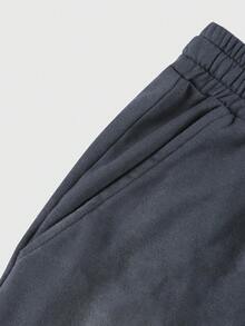 ROMWE MEN Men's Casual Cross Print Shorts For Summer - Grey - View 5