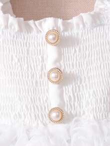 Glamorique Kids Đầm hè thời trang mới 2026 chất liệu mềm mại, co giãn, thích hợp cho kỳ nghỉ, du lịch, váy trắng dễ thương cho bé gái, không tay, xếp bèo, họa tiết hoa, thanh lịch, thường ngày, thắt eo, thích hợp cho tiệc tùng, lễ hội. - trắng - Xem 8