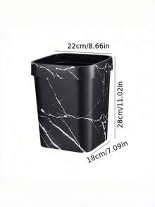 Thùng rác gia dụng vân gỗ có nắp đậy, dùng cho phòng tắm, khách sạn, nhà hàng, nhà nghỉ, giỏ đựng giấy, thùng rác vuông. - Mẫu đá cẩm thạch giả - Xem 3