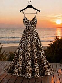 GlowEve CURVE Đầm maxi không tay, màu trơn, dáng rộng, có bèo nhún ở gấu váy, hở lưng, dây mảnh, thích hợp cho năm mới hoặc Lễ Tạ ơn. - Nhiều màu - Xem 8