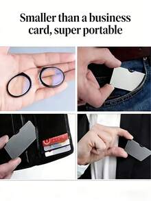 Zazumi Ochelari de vedere mini cu clips pentru mărirea nasului, ochelari de vedere portabili ultra-subțiri în stil card, ochelari de vedere cu filtru de lumină albastră pentru telefon, lentilă de mărire ușoară fără ramă pentru citit zilnic, lucru, jocuri și utilizare mobilă, design elegant la modă pentru bărbați și femei, disponibili în 3 culori (roșu, albastru, negru), compacți și ușor de transportat pentru călătorii, naveta, birou și utilizare în aer liber - multicolor - Vizualizare 7