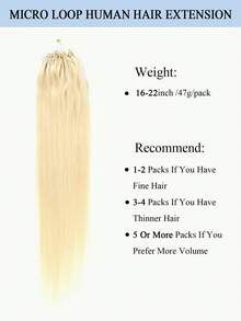 Micro Loop Hair Extensions Human Hair Extensions 1 Pack Natural Straight Invisible Beads Thick Micro Ring Loop Hair Extensions With Fishing Line No Glue Needed Soft For All Women Beginner Friendly - Multicolor - View 4