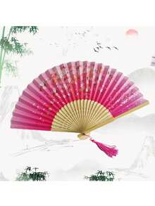 1pc Retro Style Black Fabric Double-Sided Folding Fan With Chinese Dragon Ink Painting Design Summer Cooling, Beach, Travel, Spring Summer Picks, Brides Maid Gifts, Room, Bedroom Decor, Bedroom Decor, Beach, Travel, For Men, For Women, Vacation,Cute Stuff,Mother's Day Gift,Bedroom Decor,Garden,Kitchen Decor,Summer,Beach,Travel Essentials,Room Decor,Squishy,Graduation - multicolor - View 7