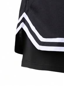 Manfinity Sport Corelite Men's Elastic Waist Drawstring Casual Summer Letter Print Sports Shorts - Black - View 4