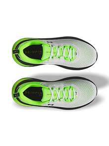 Under Armour HOVR Infinite Pro 2 系列男士运动鞋，吸汗透气，多功能，带Logo，运动跑步日常穿着，轻便，白色/绿色，货号：3028168-101 - 白色/綠色 - 查看 5