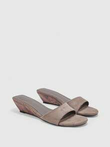 CUCCOO BIZCHIC 女士角斗士凉鞋 - 灰色絨布 - 查看 1