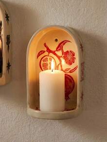 Cirelle 1件装烛台壁灯，饰有花卉和动物图案，适用于花园、庭院/家居装饰、房间装饰 - 彩色 - 查看 5