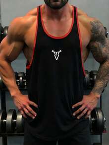 GymBeat 男士运动T恤和背心 - 黑色 - 查看 4