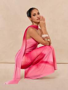 Lumalex 女士休闲吊带长裙 - 宇宙塵土紅 - 查看 9