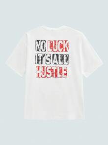 Modcrash Men's Cube Pattern Loose-Fitting T-Shirt With Drop Shoulders, Casual Street Style, Suitable For Gym Workouts, Retro Style, Soft Touch, Perfect For Summer. - 白色 - 查看 2