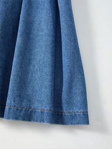 GlowEve 女士无袖牛仔连衣裙，夏季 - 中等水洗藍 - 查看 7