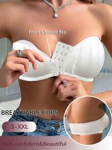 1 chiếc áo ngực quây không gọng, mở phía trước dành cho nữ - trắng - Xem 5