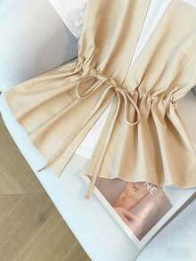 GlowEve CURVE Áo thun nữ cỡ lớn, chất liệu vải dệt kim phối màu, cổ tròn, tay ngắn, cạp chun, dáng rộng, suông, thoải mái, thời trang hàng ngày, phù hợp cho kỳ nghỉ, đa năng 2 trong 1, thích hợp cho mùa xuân và hè. - Nhiều màu - Xem 5