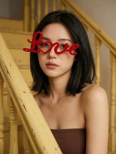 Joivida 1副情人节眼镜，七夕节派对装饰，心形派对眼镜