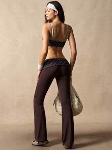 VARSIVA Women's Polka Dot Print Cropped Camisole And Flare Pants Sports Suit - Multicolor - View 8