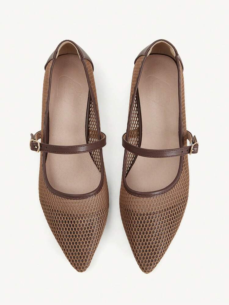 CUCCOO CHICEST Women Shoes Classic Fashion Women's Shoes Buckle Decorative Mesh Design Breathable Not Stuffy Feet Elegant Wear Workplace Office Commute Comfortable Women's Shoes