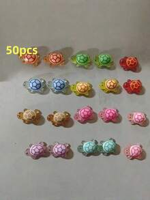 夜光3D海龟摆件，彩色半透明塑料材质，适用于DIY手工、派对礼品、课堂奖励、海滩主题活动，多种颜色和款式可选，可作微景观水族箱装饰品或微型动物摆件。 - 多色 - 查看 10