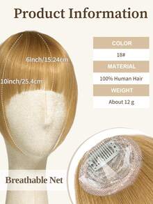 Clip In Bangs 100% Human Hair Bangs 18# Caramel Blonde Clip In Bangs Fringe With Temples Real Human Hair Fake Bangs Extensions Natural Lookin For Women G Daily Wear - S18 - View 2