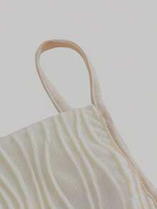 SHEIN MOD Women's Slim Texture Knit Summer Dress,Summer Dresses For Women - Apricot - View 3