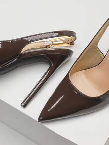 CUCCOO SZL Bàn nước cao gót một chiếc dành cho nữ - Cà phê nâu - Xem 6