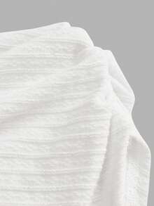 Siren Gaze Casual Minimalist Solid White Blouse, Suitable For Summer - White - View 5