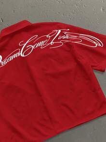 StoneGrade Camisa de manga corta casual con estampado all-over para hombre - Rojo - Ver 2