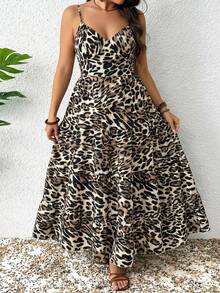 GlowEve CURVE Đầm maxi không tay, màu trơn, dáng rộng, có bèo nhún ở gấu váy, hở lưng, dây mảnh, thích hợp cho năm mới hoặc Lễ Tạ ơn. - Nhiều màu - Xem 1