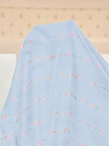 CottageSlumber Plus Size Ditsy Floral Ruffle Collar Short Sleeve Pajama Set - Blue - View 4
