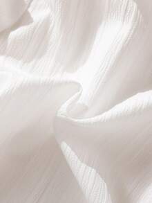 SHEIN Bộ áo liền quần tay dài cổ bẻ kẻ sọc mùa xuân cho bé trai, dáng rộng, thích hợp cho các hoạt động thường ngày, họp mặt gia đình, tiệc sinh nhật lần thứ nhất và chụp ảnh. - trắng - Xem 3