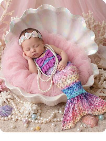 SHEIN 寶寶女孩美人魚尾巴設計服裝