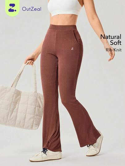 OutZeal 女士运动裤 健身房锻炼服 柔软弹力修身喇叭裤腿运动裤