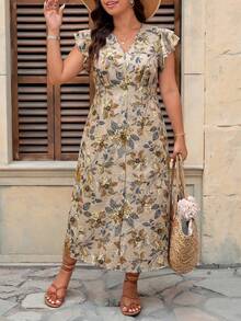 SHEIN Frenchy Đầm đi nghỉ mát cỡ lớn in hoa - Nhiều màu - Xem 3