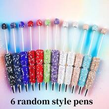 Bộ 6 bút bi đính đá lấp lánh, dụng cụ tự làm đồ dùng văn phòng phẩm sáng tạo, thích hợp làm quà tặng trong các dịp lễ. - Nhiều màu - Xem 10