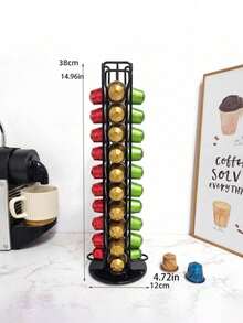 Dieser 1 Stück Kaffeekapsel Organizer ermöglicht die vertikale Aufbewahrung verschiedener Kaffeekapseln, spart Platz auf dem Schreibtisch und bietet einfachen Zugriff. Geeignet für Heimküchen und Kaffeecken, funktioniert er auch in Cafés, Büropausen-Räumen und ähnlichen Umgebungen, um Kapseln ordentlich zu organisieren und Platz effizienter zu nutzen. - mehrfarbig - Übersicht 10