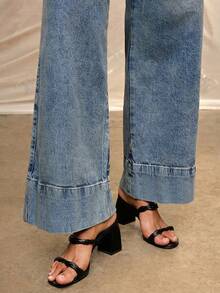 Daynim High Waist Wide Leg Jeans - Medium Wash - View 5