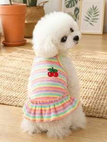 PETSIN 新款春季狗狗裙装、猫咪服装、可爱动物酷炫连衣裙、狗狗套装、新款春季裙子 - 彩色 - 查看 2