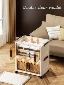 1PC 5 Tier Stackable Plastic Storage Bins With Lids 32 Sides Wide Folding Bin Collapsible Storage Containers Closet Organizer Storage Cabinet For Home Pantry Office Dorm Crafts Organizing Solutions Stackable Containers - transparent - View 7