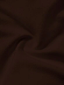 SHEIN SXY 纯色分叉七分紧身裤，休闲弹力腰带日常穿着紧身裤，女士大码服装 - 棕色 - 查看 3