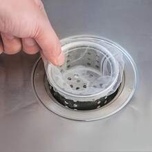 100pcs Kitchen Sink Strainer Bags, Disposable Anti-Clog Elastic Mesh Fits Most Drain Filters - White - View 12
