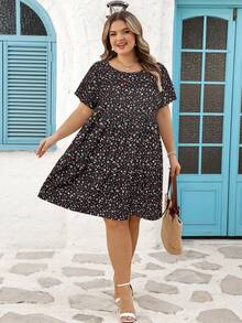 SHEIN CURVE+ Váy cỡ US22 dành cho nữ, thích hợp cho lễ hội âm nhạc, kỳ nghỉ bên bờ biển, phong cách bohemian, thích hợp cho mùa xuân và hè. - Nhiều màu - Xem 4