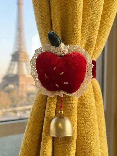 Joivida 1Pc/3Pcs/6Pcs Retro Chinese Style Apple Curtain Tiebacks, Fabric Curtain Holders For Home Decor, Housewarming Essentials