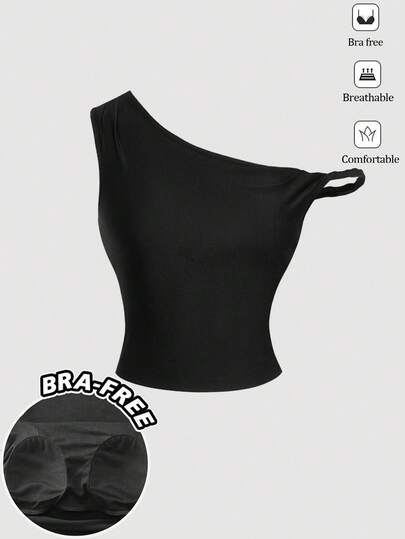 SHEIN MOD Áo hai dây màu đen, không có đệm ngực, kiểu dáng tối giản, thanh lịch, gợi cảm, thích hợp cho đi biển, kỳ nghỉ xuân, và trang phục mùa hè cho nữ với dây đeo vai xoắn phía trước.