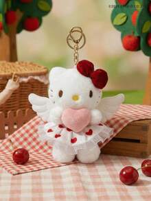 POKOJA LAND HELLO KITTY AND FRIENDS | 小猫毛绒玩具 - 带有丘比特粉色爱心，可爱涤纶填充动物，迷你吉祥物，非常适合送给女孩朋友、孩子作为生日、感恩节、复活节和派对礼物，也可作为沙发床表面装饰。 - 彩色 - 查看 1