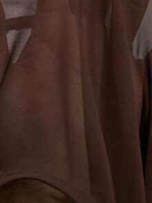 Aveloria Modichic Women's Elegant Dark Brown Summer Chiffon Blouse Deep V-Neck Drawstring Waist Fit And Flare Double Layer Ruffle Hem Flare Sleeve Night Out Retro Tops - Brown - View 6