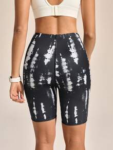 Exploreva Exploreva Women's New Elastic Printed Black Slimming Drawstring Waist Outdoor Shorts - Black - View 5
